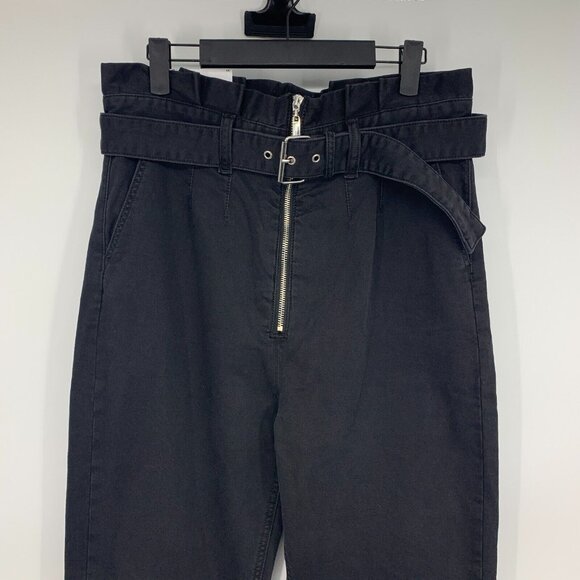 Joes Jeans Black Calypso Paperbag High Rise Tapered Ankle Belted - Picture 3 of 10